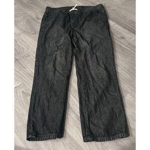 Cat & Jack Boys 14 Husky Black Denim Pants Elastic Waist Straight Leg